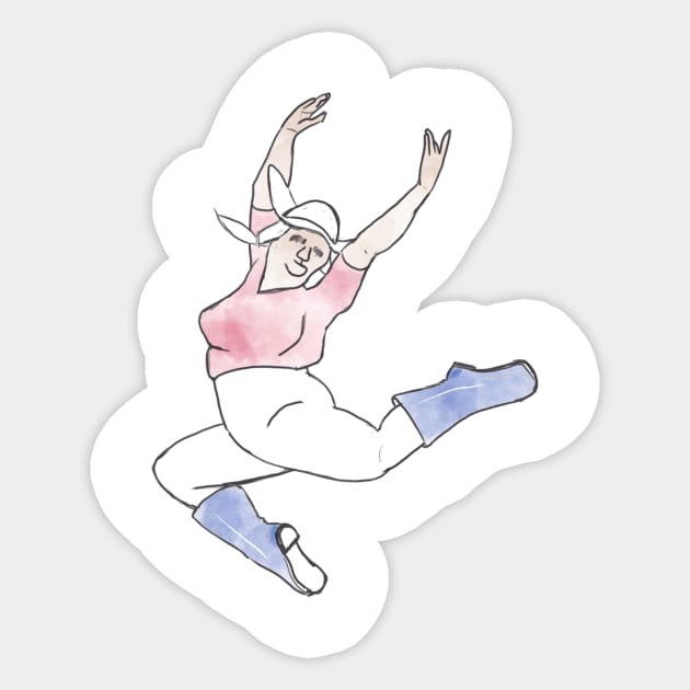 Dancing Granny #3 Sticker by Adam Thornton Illustration